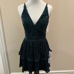 Dress the Population metallic plisse minidress